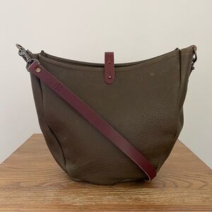 Go Forth Goods Forest Green Handmade Leather Shoulder Bag Small Tote